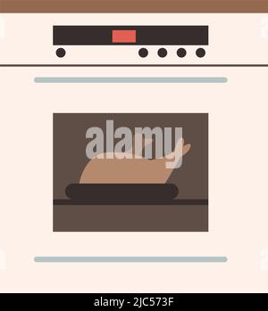 Kitchen oven semi flat color vector object Stock Vector