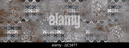 Rustic wall tile design damask pattern for decoration Stock Photo