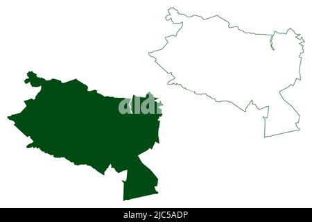 Coquimatlan municipality (Free and Sovereign State of Colima, Mexico, United Mexican States) map vector illustration, scribble sketch Coquimatlán map Stock Vector