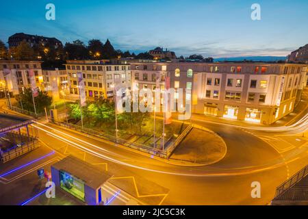 Suisse, Schweiz, Switzerland, Vaud, Waadt, Lausanne, ville, Stadt, city, town, Le Flon, Flon, panorama Stock Photo