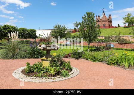 Detail of the Queen Elizabeth walled garden, a 5 acre walled garden within the Dumfries House estate, near Cumnock, Ayrshire, Scotland, UK. Stock Photo