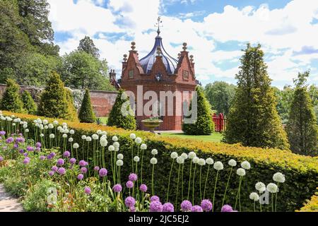 Detail of the Queen Elizabeth walled garden, a 5 acre walled garden within the Dumfries House estate, near Cumnock, Ayrshire, Scotland, UK. Stock Photo