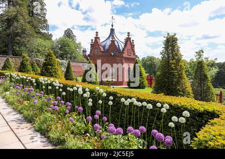 Detail of the Queen Elizabeth walled garden, a 5 acre walled garden within the Dumfries House estate, near Cumnock, Ayrshire, Scotland, UK. Stock Photo