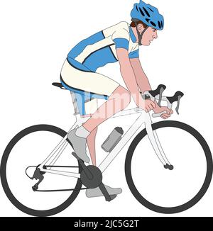 race bicyclist color illustration - vector Stock Vector
