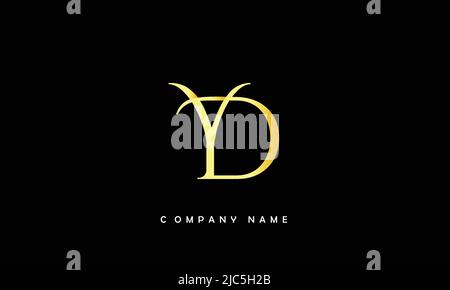 YD, DY Alphabets Letters Logo Monogram Stock Vector