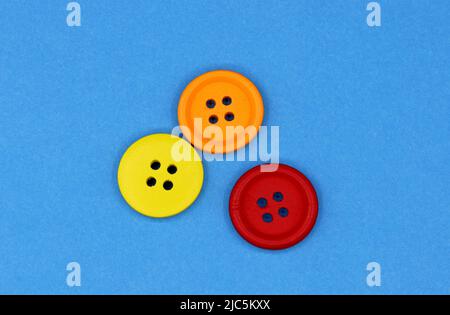 Colorful buttons on a blue background Stock Photo