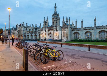 Evening at King's College in Cambridge, England. Stock Photo