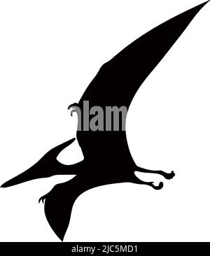 The silhouette of a dinosaur. Vector illustration isolated on a white background. Dinosaurs of the Jurassic period. Stock Vector