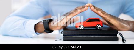 Auto Car Insurance. Small Vehicle Cover Banner Stock Photo