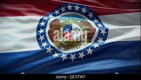 Missouri state flag background illustration, USA symbol backdrop. Stock Photo