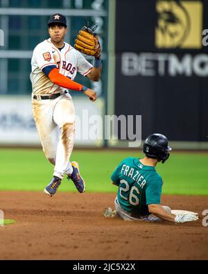 Seattle Mariners second baseman Adam Frazier (26) before the MLB game  between the Houston Astros and the Seattle Mariners on Tuesday, June 7,  2022 at Stock Photo - Alamy