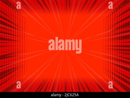 Light rays. Comic book colorful radial lines background. Rectangle ...
