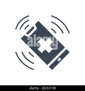 Call doctor related vector glyph icon. Stock Vector