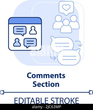 Comments section light blue concept icon Stock Vector