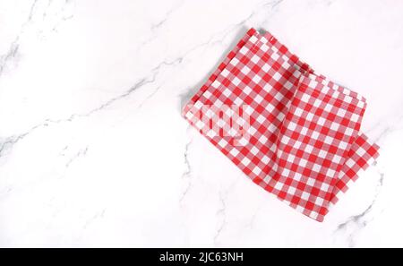 Three New Red Checkered Kitchen Picnic Towels Folded Versus Old