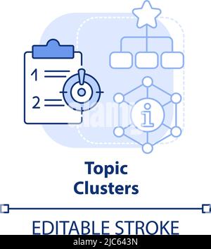 Topic clusters light blue concept icon Stock Vector