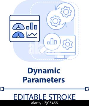 Dynamic parameters light blue concept icon Stock Vector