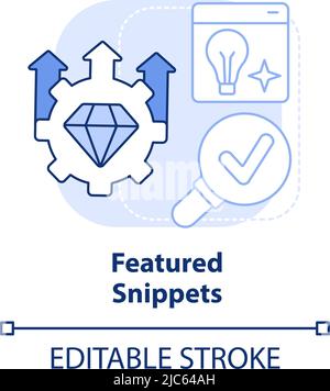 Featured snippets light blue concept icon Stock Vector