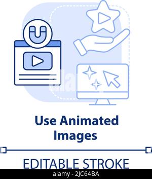 Use animated images light blue concept icon Stock Vector