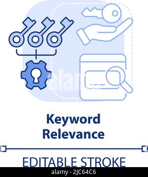 Keyword relevance light blue concept icon Stock Vector