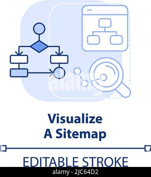 Visualize sitemap light blue concept icon Stock Vector