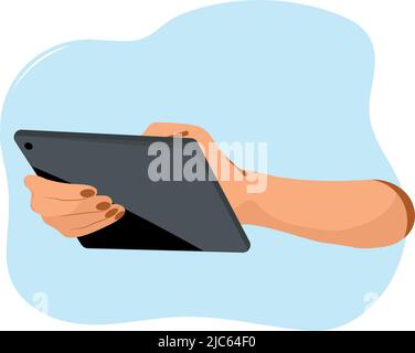 Tablet in hand Stock Vector