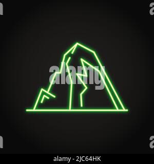 Sloping hill icon in thin line style. Low mountain symbol. Vector ...