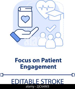 Focus on patient engagement light blue concept icon Stock Vector