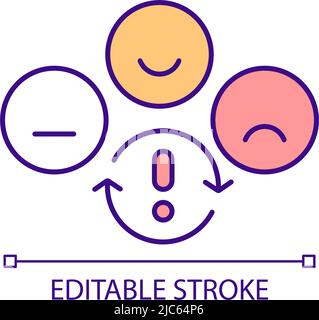 Emotional changes RGB color icon Stock Vector