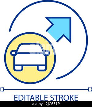 Transport services expansion RGB color icon Stock Vector