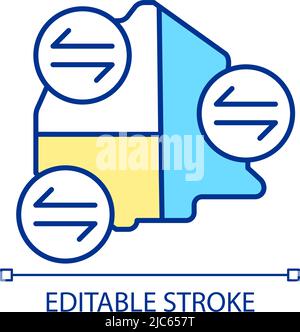 Geographical extension RGB color icon Stock Vector