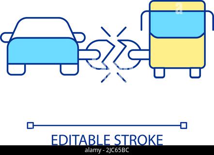 No transport services integration RGB color icon Stock Vector