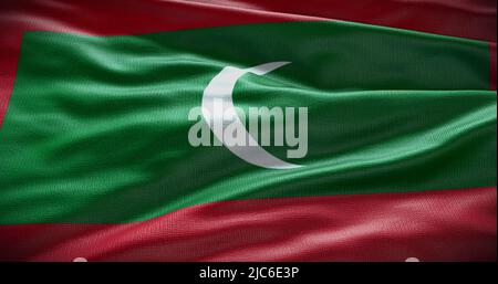 Maldives national flag background illustration. Symbol of country. Stock Photo