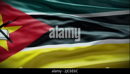 Mozambique national flag background illustration. Symbol of country. Stock Photo