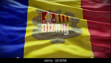 Andorra national flag background illustration. Symbol of country. Stock Photo