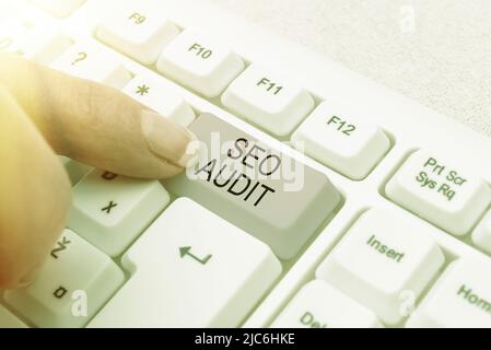 Conceptual caption Seo Audit. Conceptual photo Search Engine Optimization validating and verifying process -48807 Stock Photo