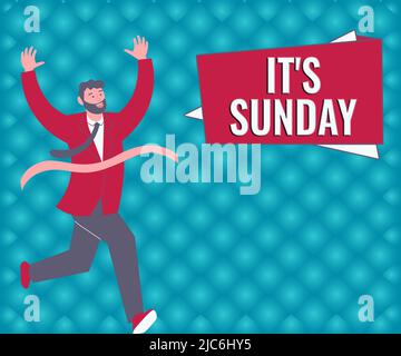 Weekend Rwst Sunday Text caption presenting It S Sunday. Concept meaning Day of rest and ...
