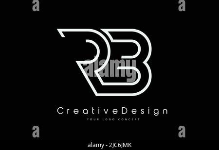 RB R B Letter Logo Design in White Colors. Creative Modern Letters Vector Icon Logo Illustration. Stock Vector