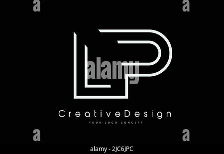 LP L P Letter Logo Design in White Colors. Creative Modern Letters Vector Icon Logo Illustration. Stock Vector