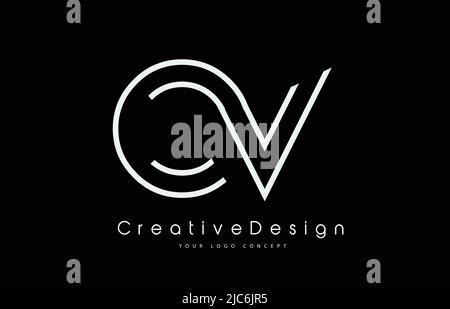 OV O V Letter Logo Design in White Colors. Creative Modern Letters Vector Icon Logo Illustration. Stock Vector