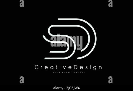 SD S D Letter Logo Design in White Colors. Creative Modern Letters Vector Icon Logo Illustration. Stock Vector
