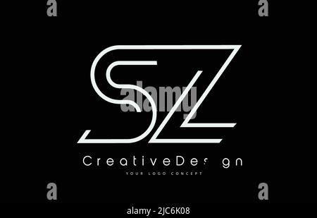 SZ S Z Letter Logo Design in White Colors. Creative Modern Letters Vector Icon Logo Illustration. Stock Vector