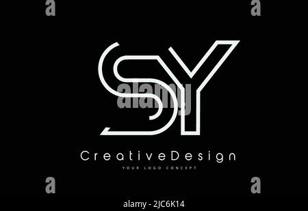 SY S Y Letter Logo Design in White Colors. Creative Modern Letters Vector Icon Logo Illustration. Stock Vector