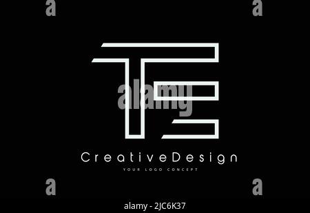 TE T E Letter Logo Design in White Colors. Creative Modern Letters Vector Icon Logo Illustration. Stock Vector