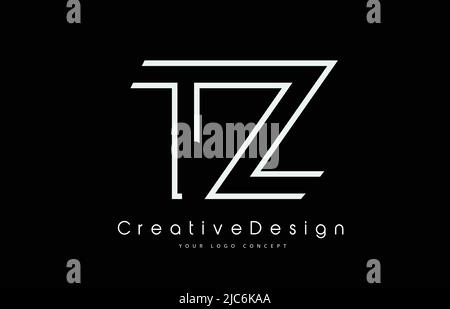 TZ T Z Letter Logo Design in White Colors. Creative Modern Letters Vector Icon Logo Illustration. Stock Vector