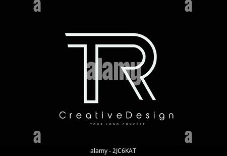 TR T R Letter Logo Design in White Colors. Creative Modern Letters Vector Icon Logo Illustration. Stock Vector
