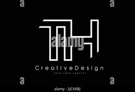 TH T H Letter Logo Design in White Colors. Creative Modern Letters Vector Icon Logo Illustration. Stock Vector