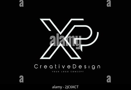 XP X P Letter Logo Design in White Colors. Creative Modern Letters Vector Icon Logo Illustration. Stock Vector