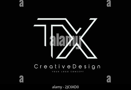 TX T X Letter Logo Design in White Colors. Creative Modern Letters Vector Icon Logo Illustration. Stock Vector