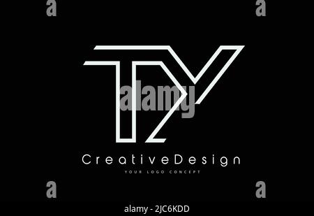 TY T Y Letter Logo Design in White Colors. Creative Modern Letters Vector Icon Logo Illustration. Stock Vector
